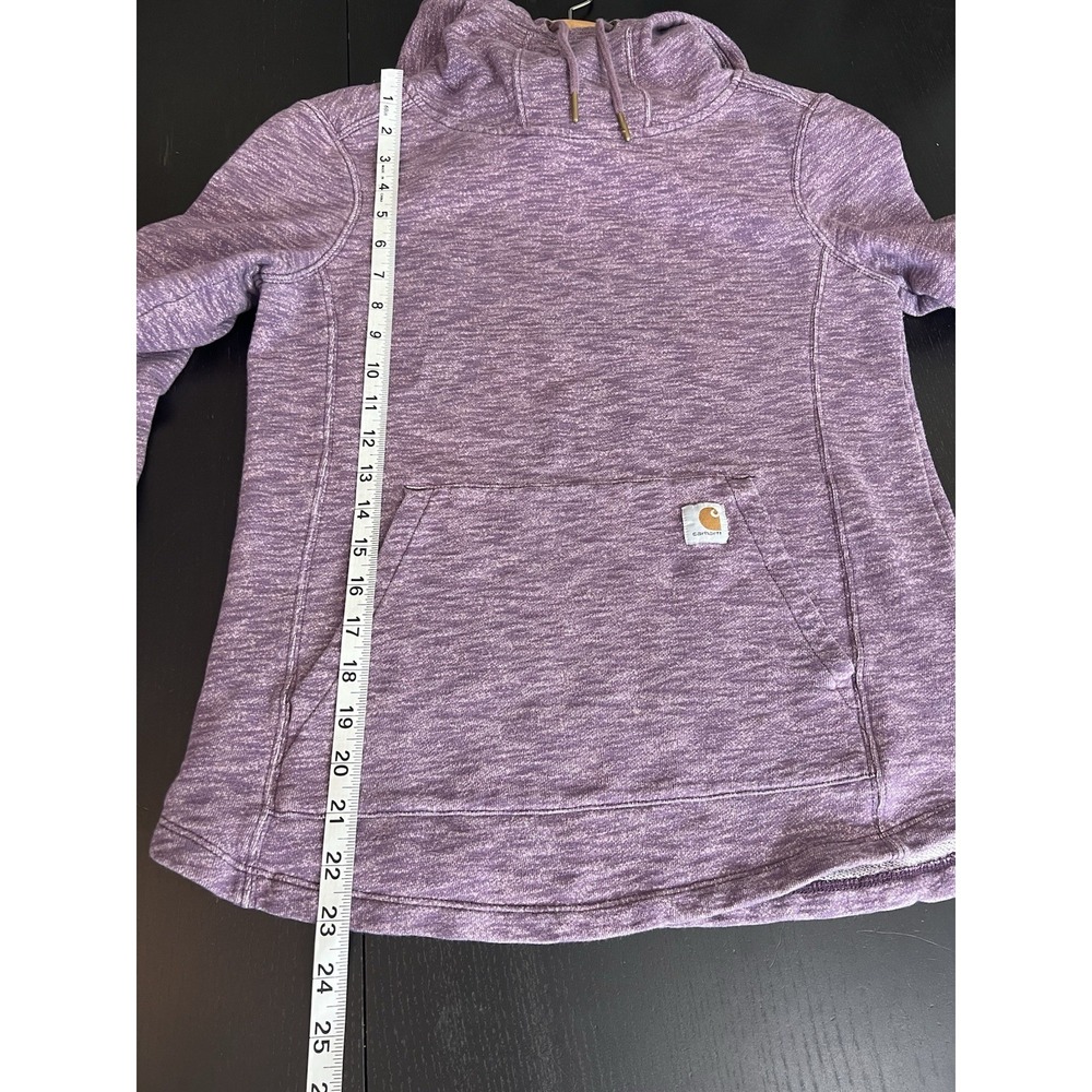 Carhartt Women's Newberry Hoodie Size Small Heather Purple Cotton Blend Pocket - Picture 10 of 10